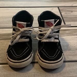 Vans Kids Black and White High-Top Sneakers
